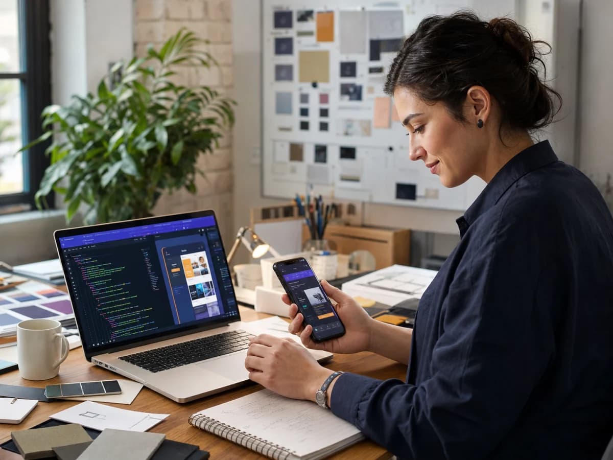 A team reviewing an internal tool on a laptop before publish